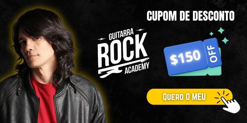 Banner Cupom de Desconto Curso Guitarra Rock Academy