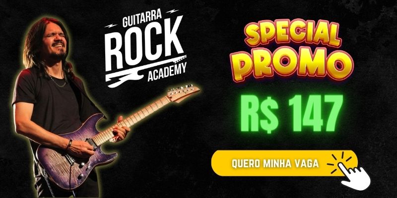 Banner Guitarra Rock Academy Promoção R$ 147,00 Acesso Vitalicio